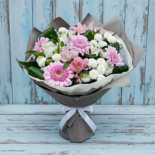 Букет цветов из:  Герберы, Альстромерии и Хризантемы в Талой
