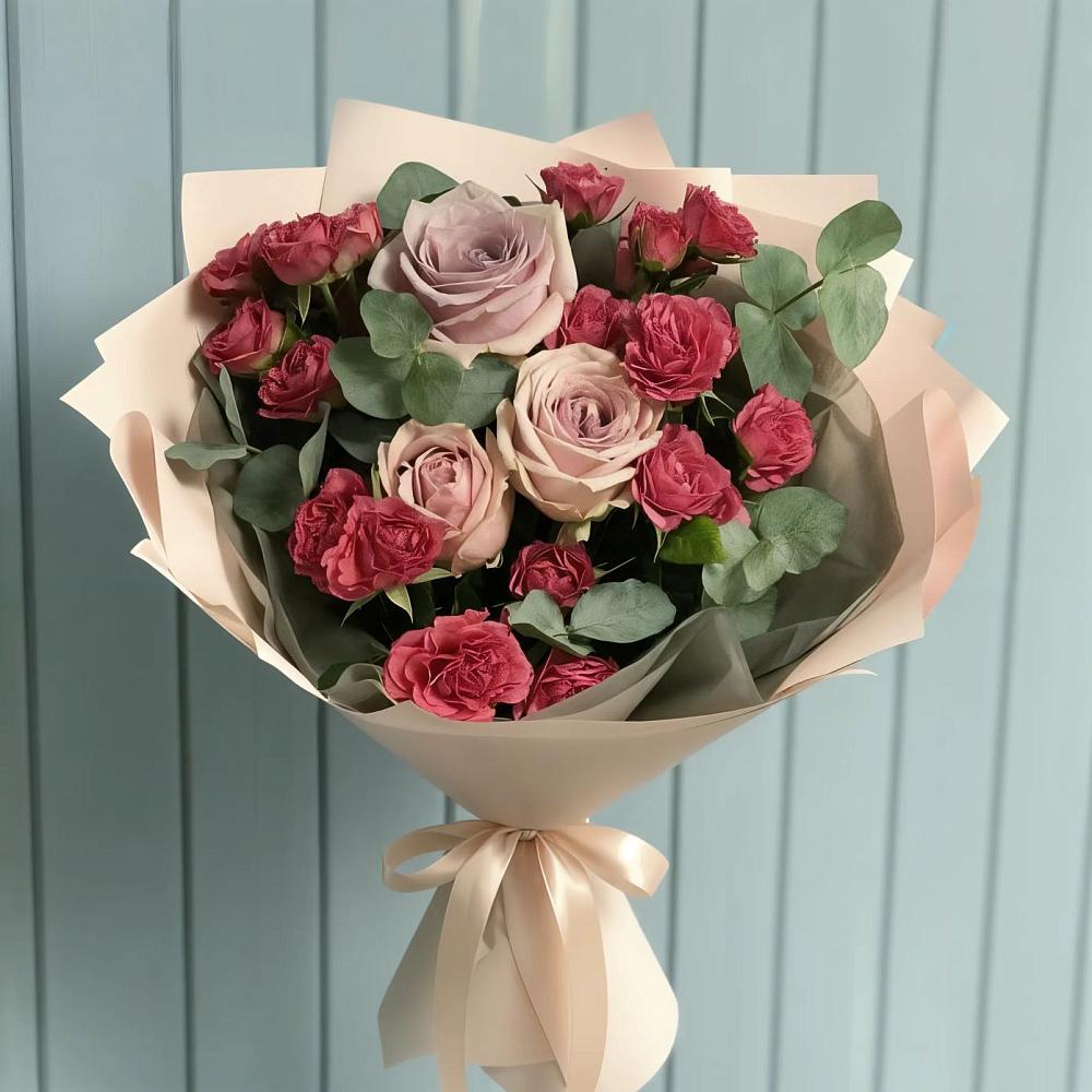 Букет цветов из: Гвоздики и Розы в Талой