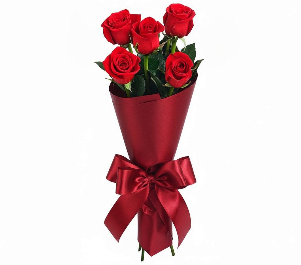 Букет 5 Красных роз Эдлесс Лав в Талой