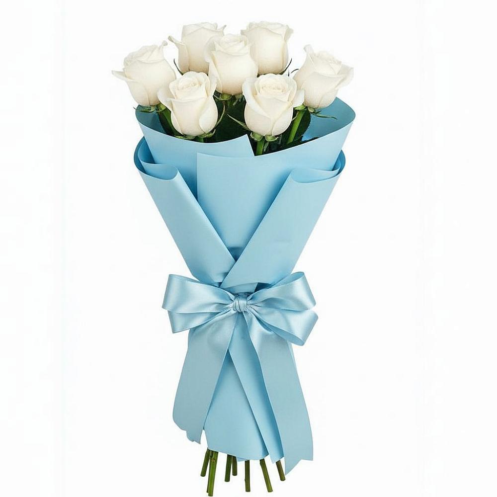 Букет 7 белых роз Проуд в Талой