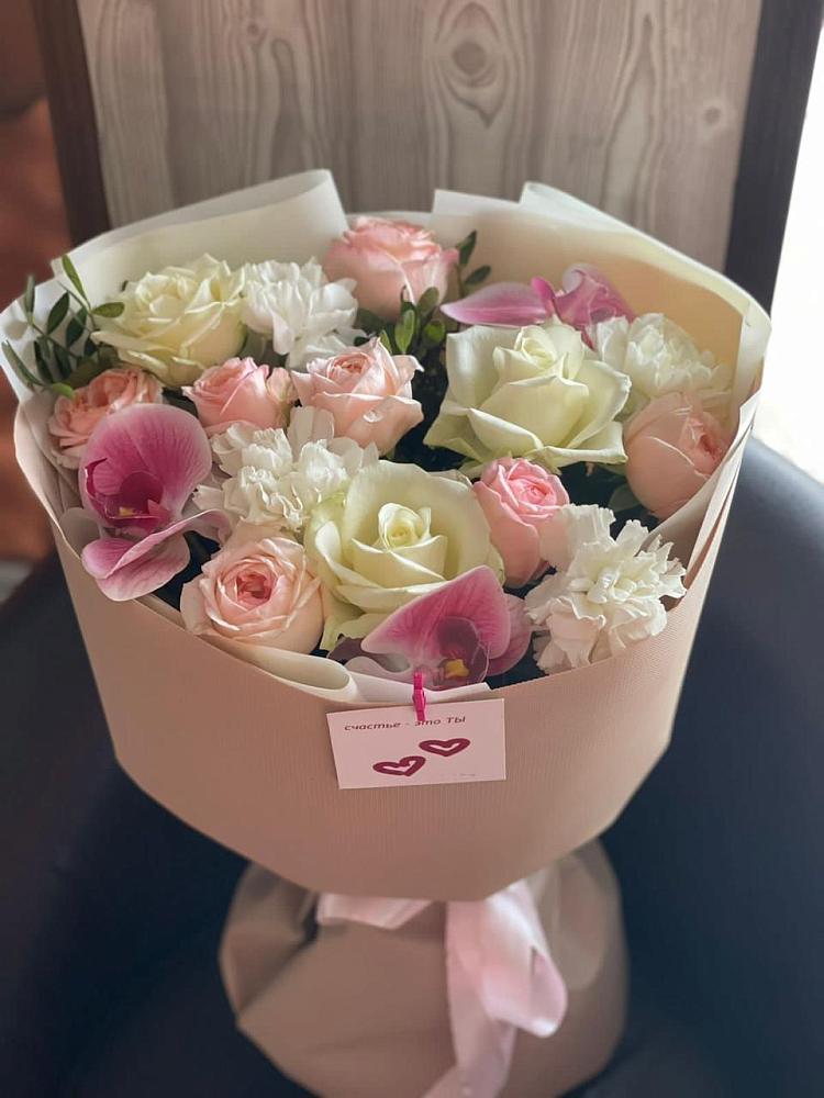 Букет цветов из: Орхидеи, Розы и Гвоздики в Талой