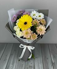 Букет цветов из:  Розы, Герберы и Хризантемы в Талой
