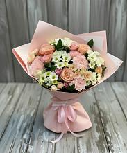 Букет цветов из:  Гвоздики, Розы и Хризантемы в Талой
