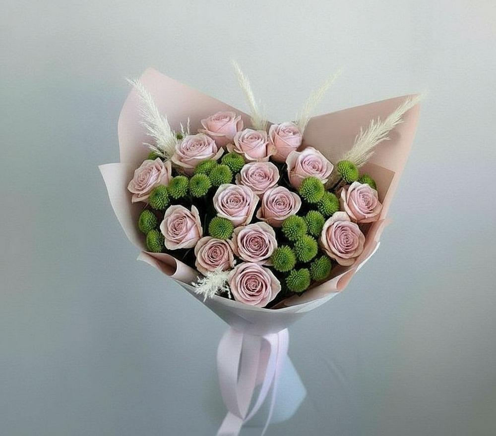 Букет цветов из: Розы и Хризантемы в Талой