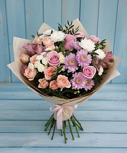 Букет цветов из:  Хризантемы, Розы и Альстромерии #REPLACE_PRED# Талой