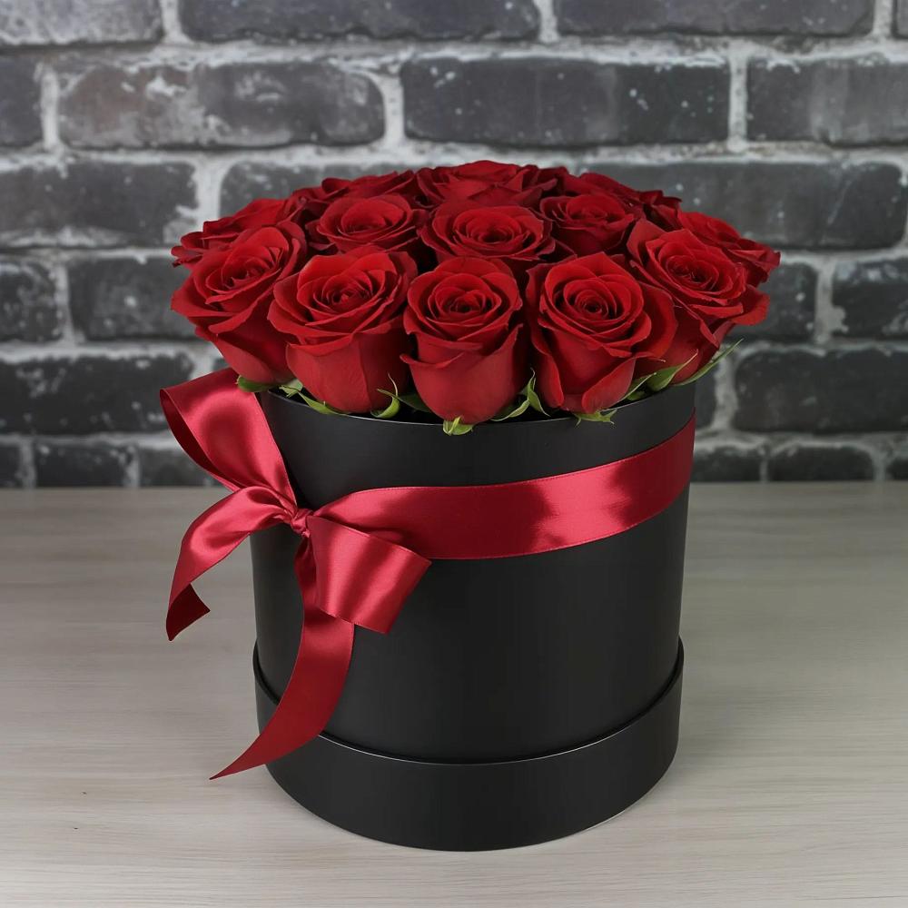 Цветочная композиция из Розы в шляпной коробке в Талой